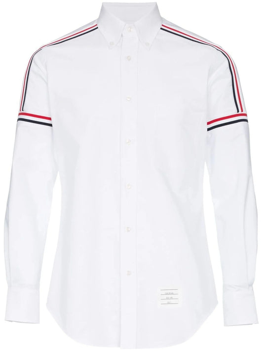 Seamed Elastic Stripe Oxford Shirt