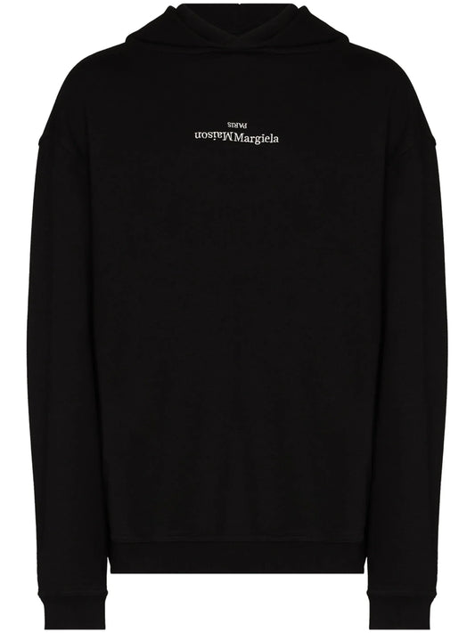 Upside Down Logo Print Hoodie by Maison Margiela - bottegalusso: Premier Destination for Modern Luxury Menswear