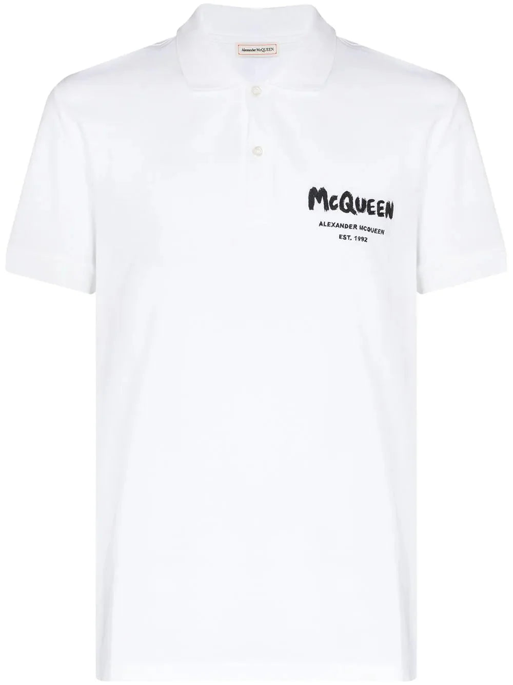 graffiti logo polo shirt by alexander mcqueen - bottegalusso: premier destination for modern luxury menswear