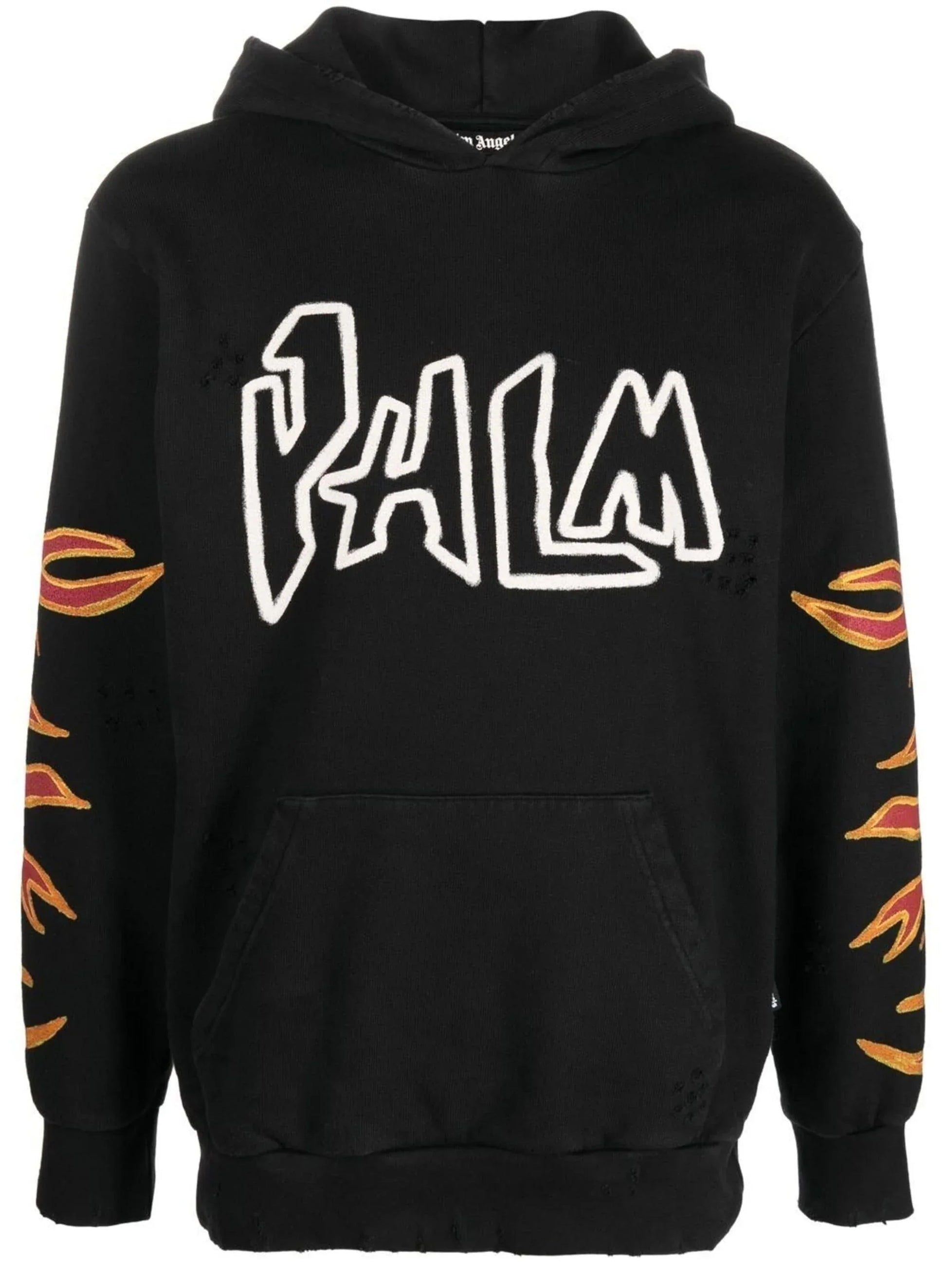 Flame Print Cotton Hoodie by Palm Angels - bottegalusso: Premier Destination for Modern Luxury Menswear