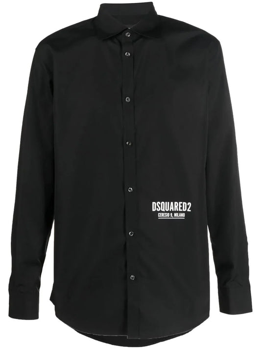 Logo Print Long Sleeve Shirt by Dsquared2 - bottegalusso: Premier Destination for Modern Luxury Menswear