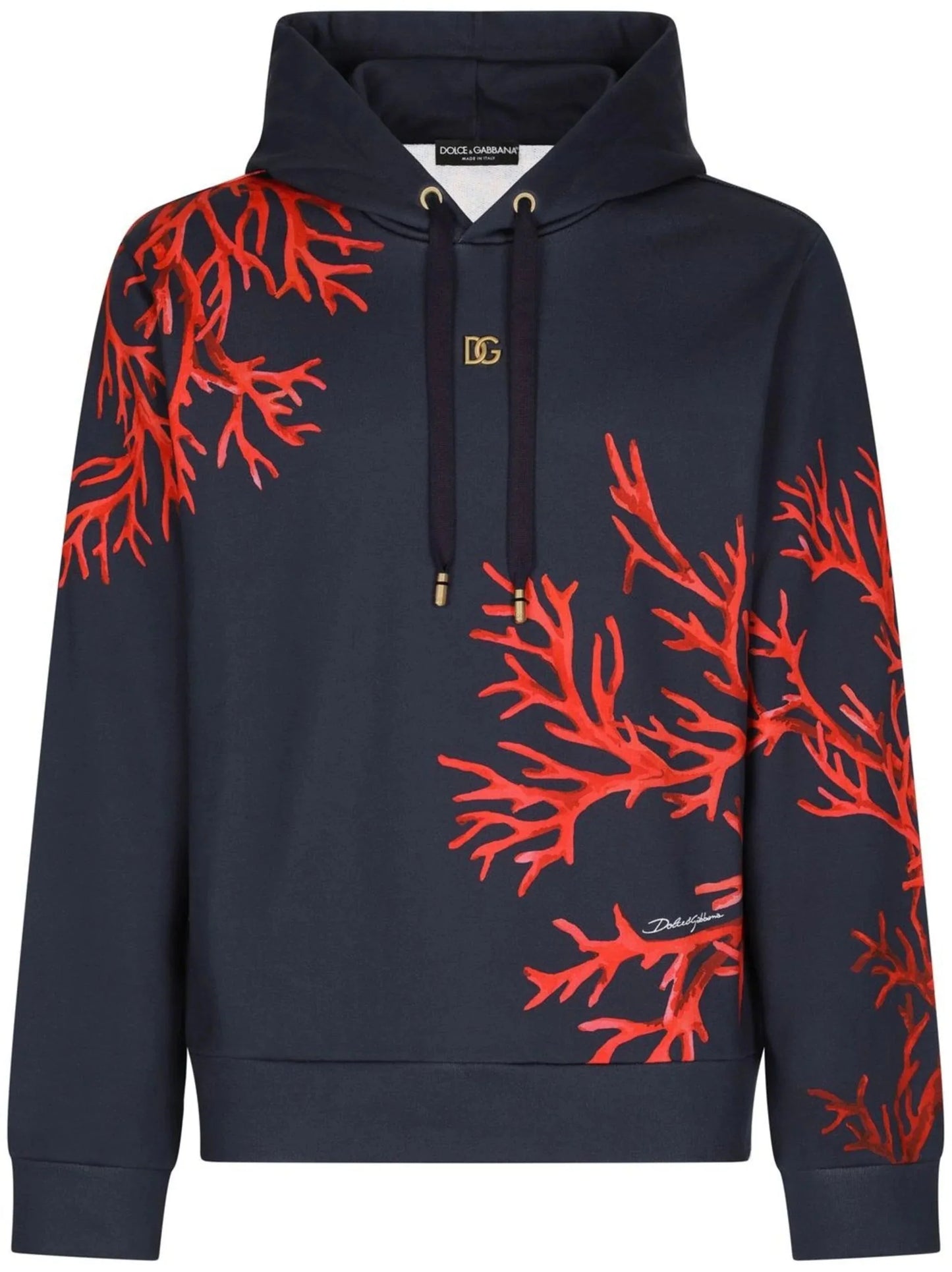 coral print pullover hoodie by dolce & gabbana - bottegalusso: premier destination for modern luxury menswear