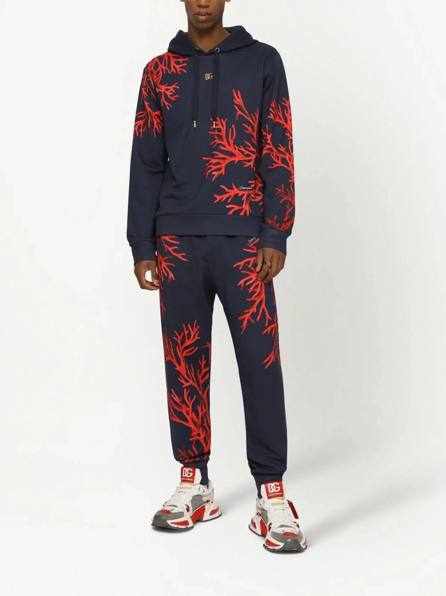 coral print pullover hoodie by dolce & gabbana - bottegalusso: premier destination for modern luxury menswear