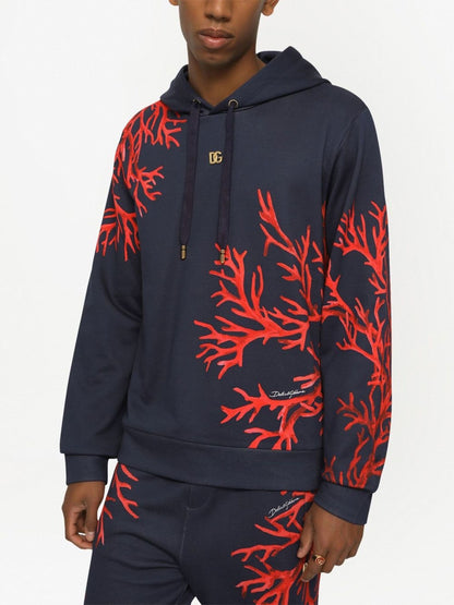 Coral Print Pullover Hoodie by Dolce & Gabbana - bottegalusso: Premier Destination for Modern Luxury Menswear