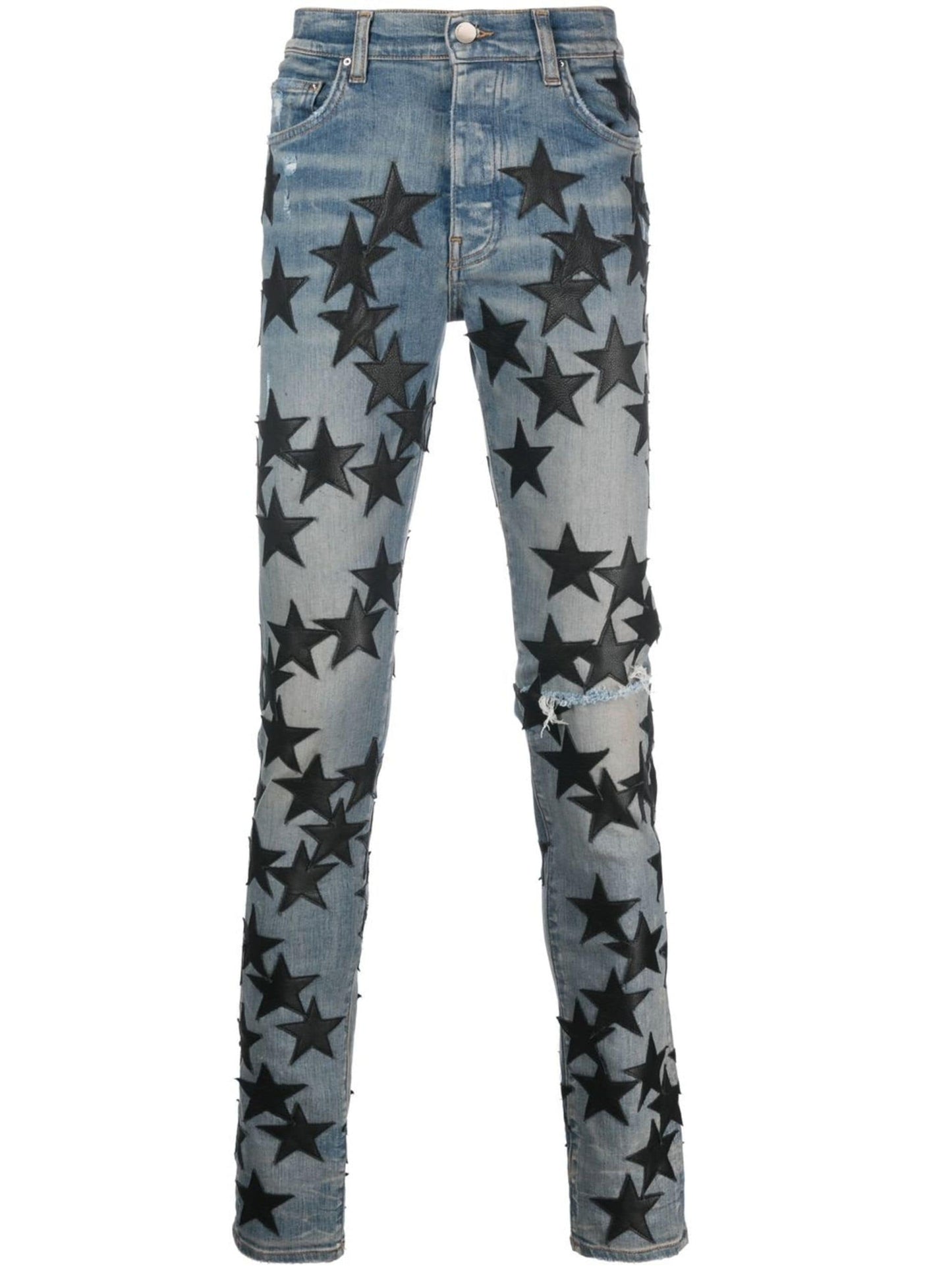 star patch skinny jeans by amiri - bottegalusso: premier destination for modern luxury menswear