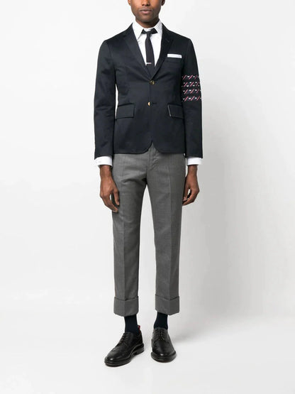 Stripe Detail Single Breasted Blazer by Thom Browne - bottegalusso: Premier Destination for Modern Luxury Menswear