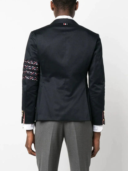 Stripe Detail Single Breasted Blazer by Thom Browne - bottegalusso: Premier Destination for Modern Luxury Menswear