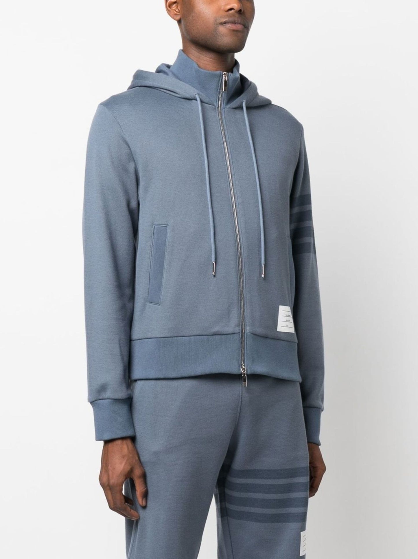 cotton funnel neck hoodie by thom browne - bottegalusso: premier destination for modern luxury menswear