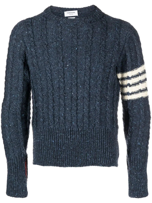 Twist Cable Knit Crew Neck Jumper by Thom Browne - bottegalusso: Premier Destination for Modern Luxury Menswear