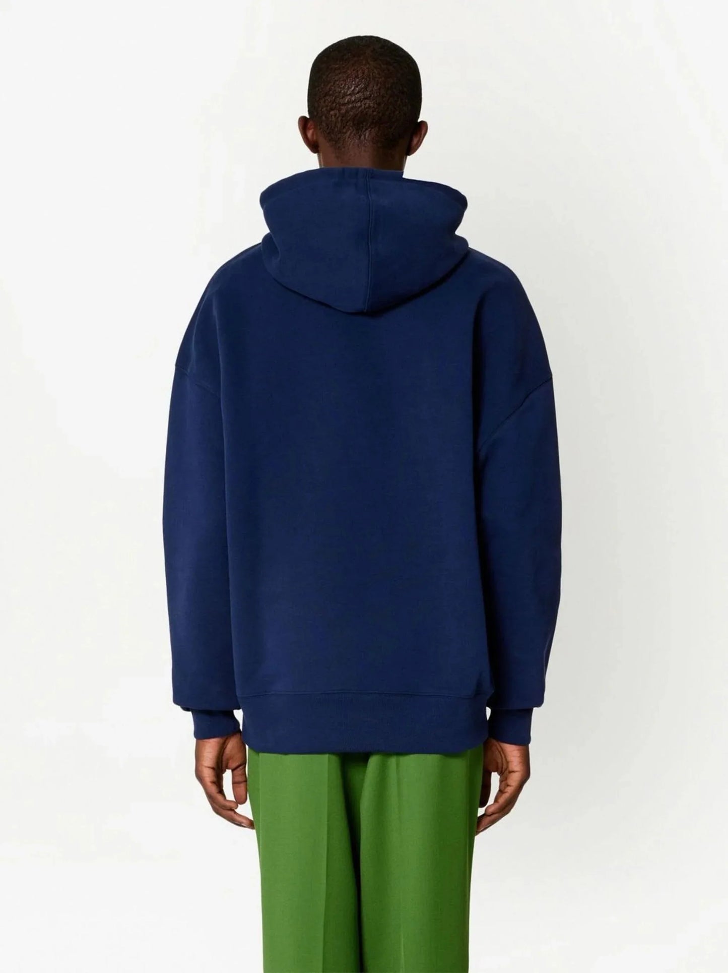 logo print drawstring hoodie by ami paris - bottegalusso: premier destination for modern luxury menswear