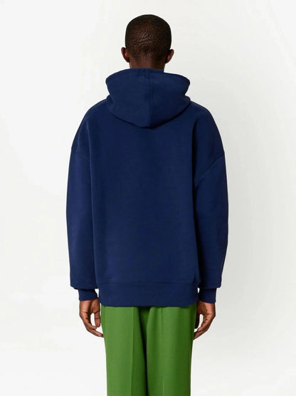 Logo Print Drawstring Hoodie by AMI Paris - bottegalusso: Premier Destination for Modern Luxury Menswear