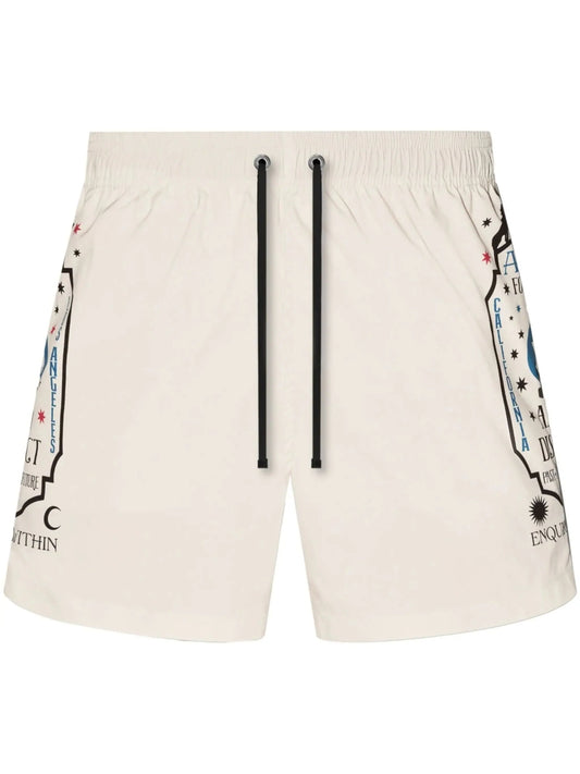 Fortune Logo Print Swimming Trunks by Amiri - bottegalusso: Premier Destination for Modern Luxury Menswear