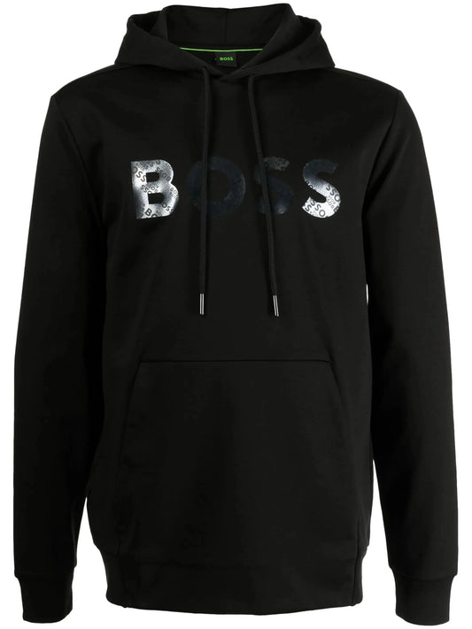 Logo Print Long Sleeve Hoodie by BOSS - bottegalusso: Premier Destination for Modern Luxury Menswear