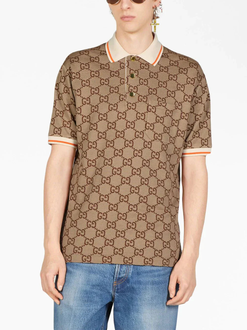 gg short sleeved polo shirt by gucci - bottegalusso: premier destination for modern luxury menswear