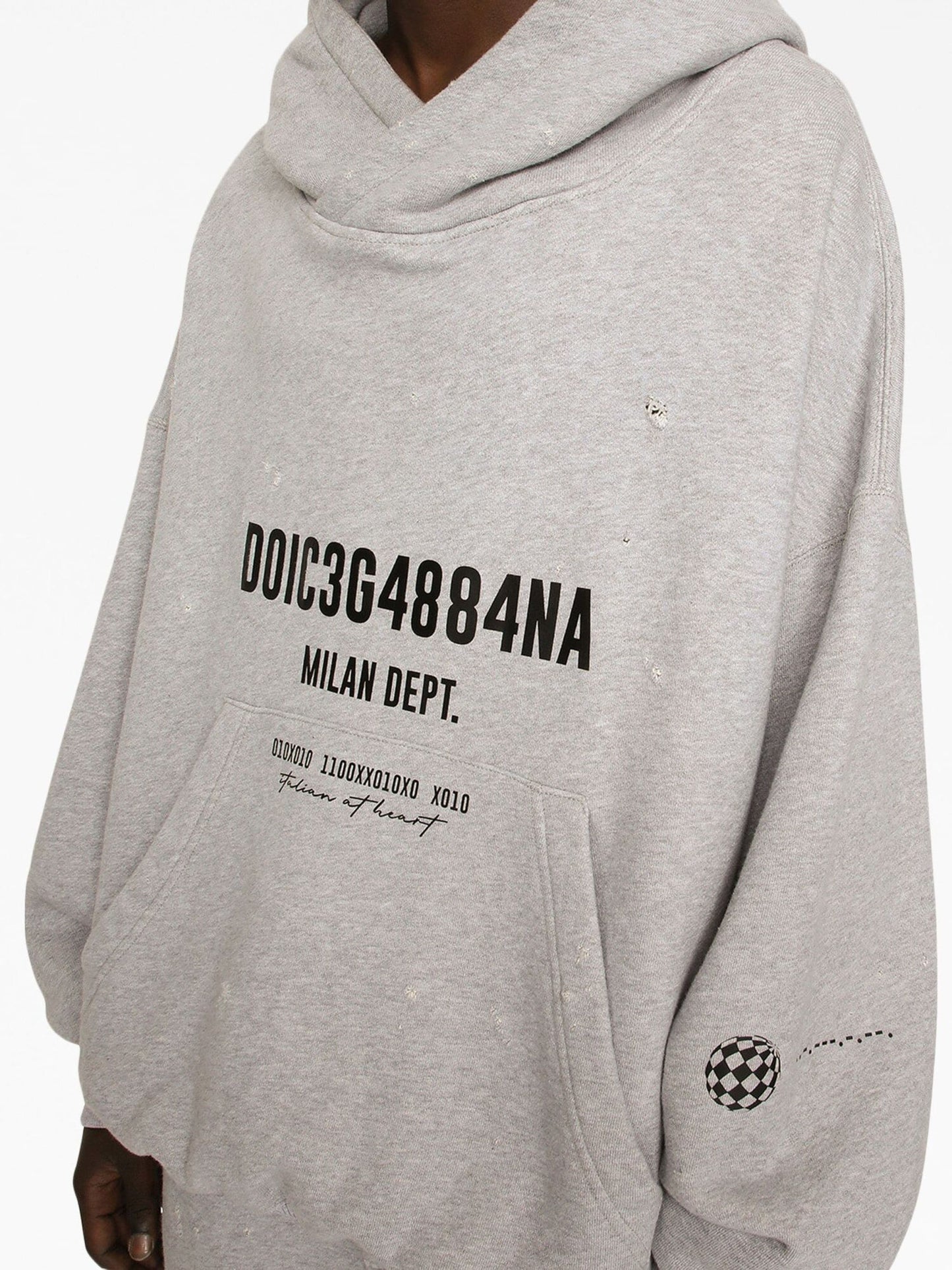 logo print cotton hoodie by dolce & gabbana - bottegalusso: premier destination for modern luxury menswear