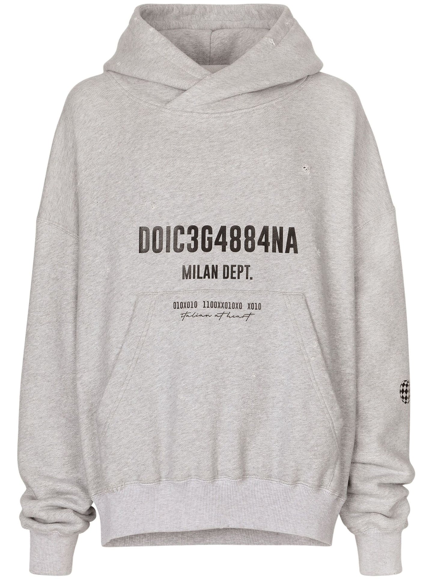 logo print cotton hoodie by dolce & gabbana - bottegalusso: premier destination for modern luxury menswear