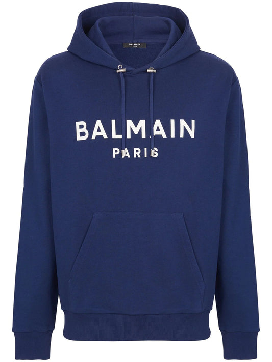 Logo Print Long Sleeved Hoodie by Balmain - bottegalusso: Premier Destination for Modern Luxury Menswear