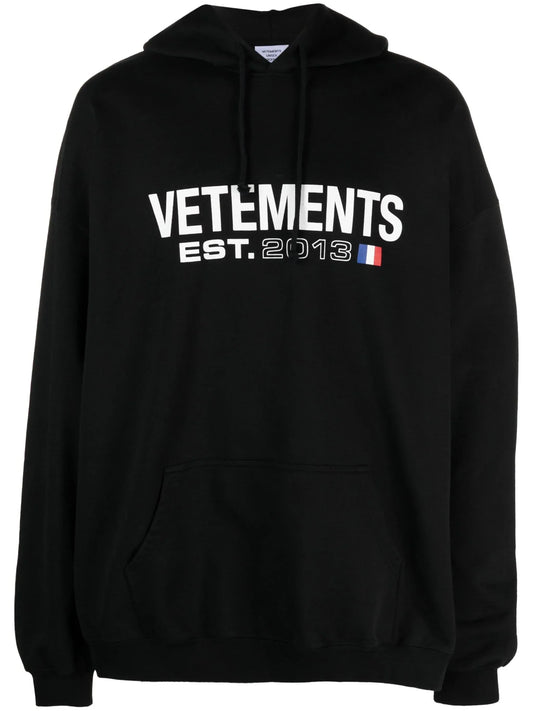 Logo Print Drawstring Hoodie by VETEMENTS - bottegalusso: Premier Destination for Modern Luxury Menswear