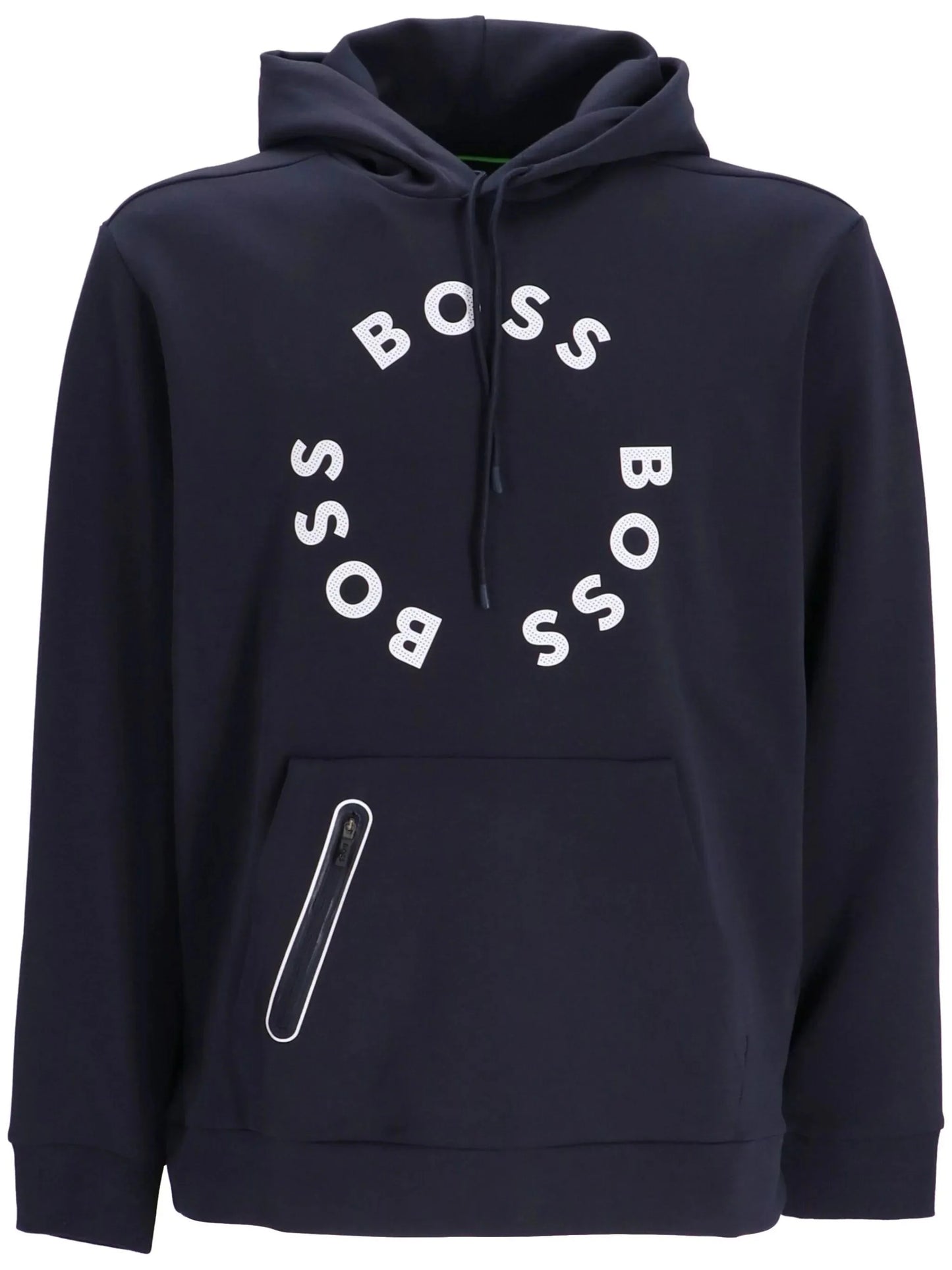 logo print cotton blend hoodie by boss - bottegalusso: premier destination for modern luxury menswear