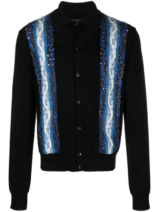 Crystal Embellished Wool Cardigan by Amiri - bottegalusso: Premier Destination for Modern Luxury Menswear