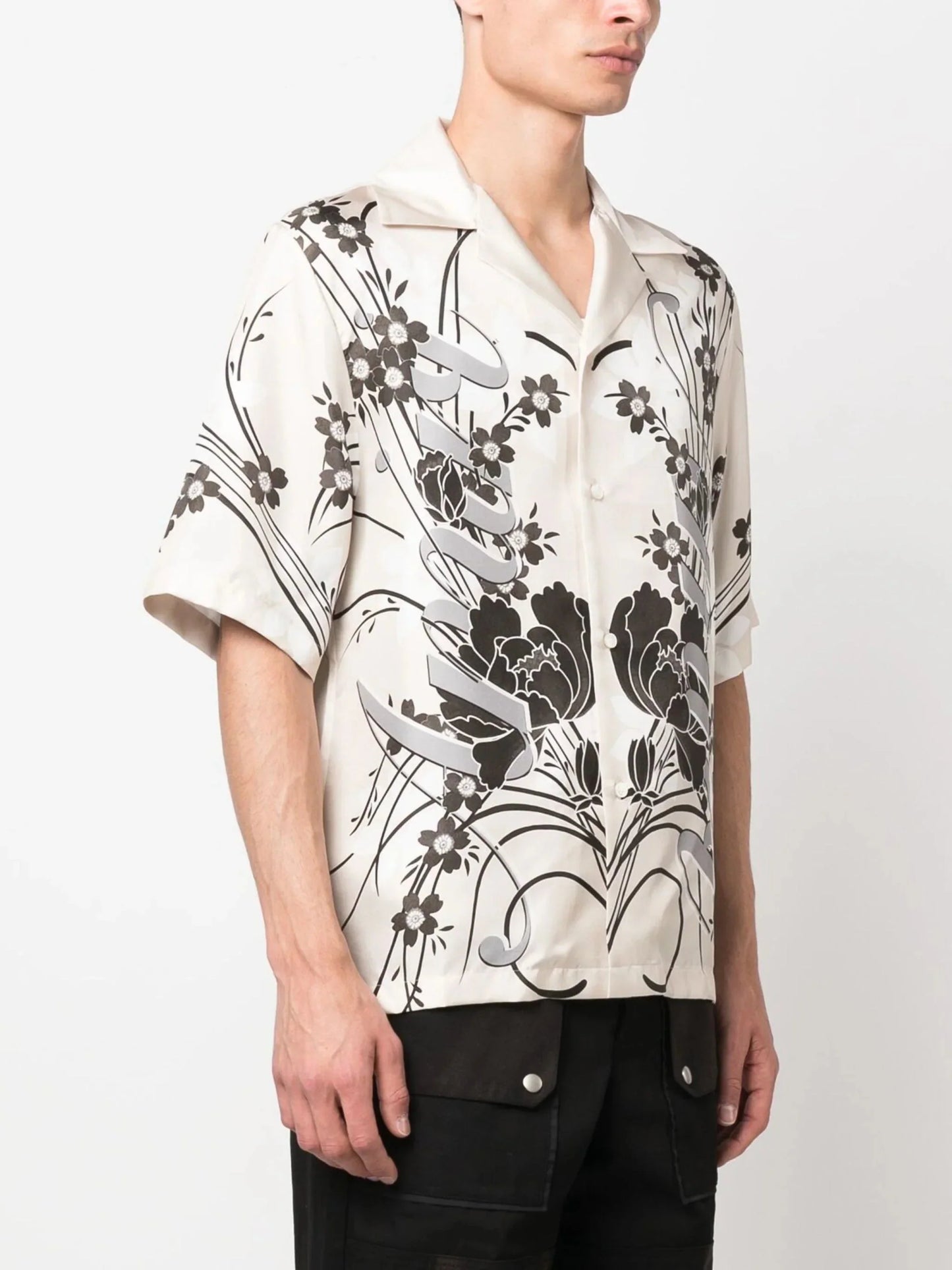 floral print silk shirt