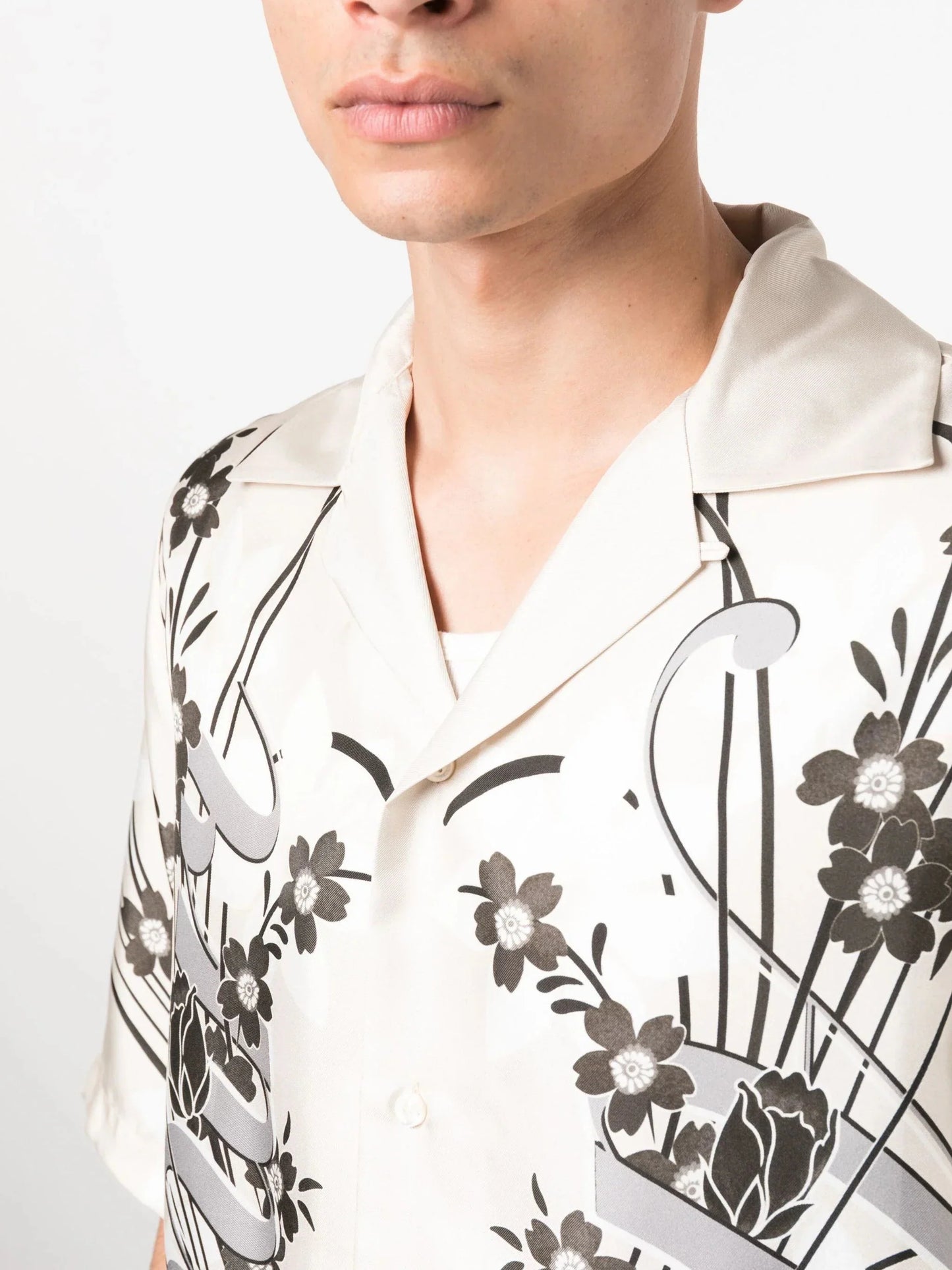 floral print silk shirt