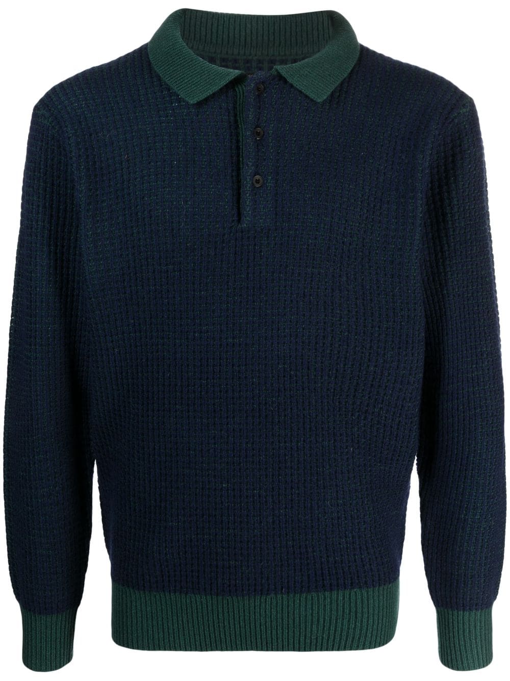 waffle knit polo shirt by beams plus - bottegalusso: premier destination for modern luxury menswear