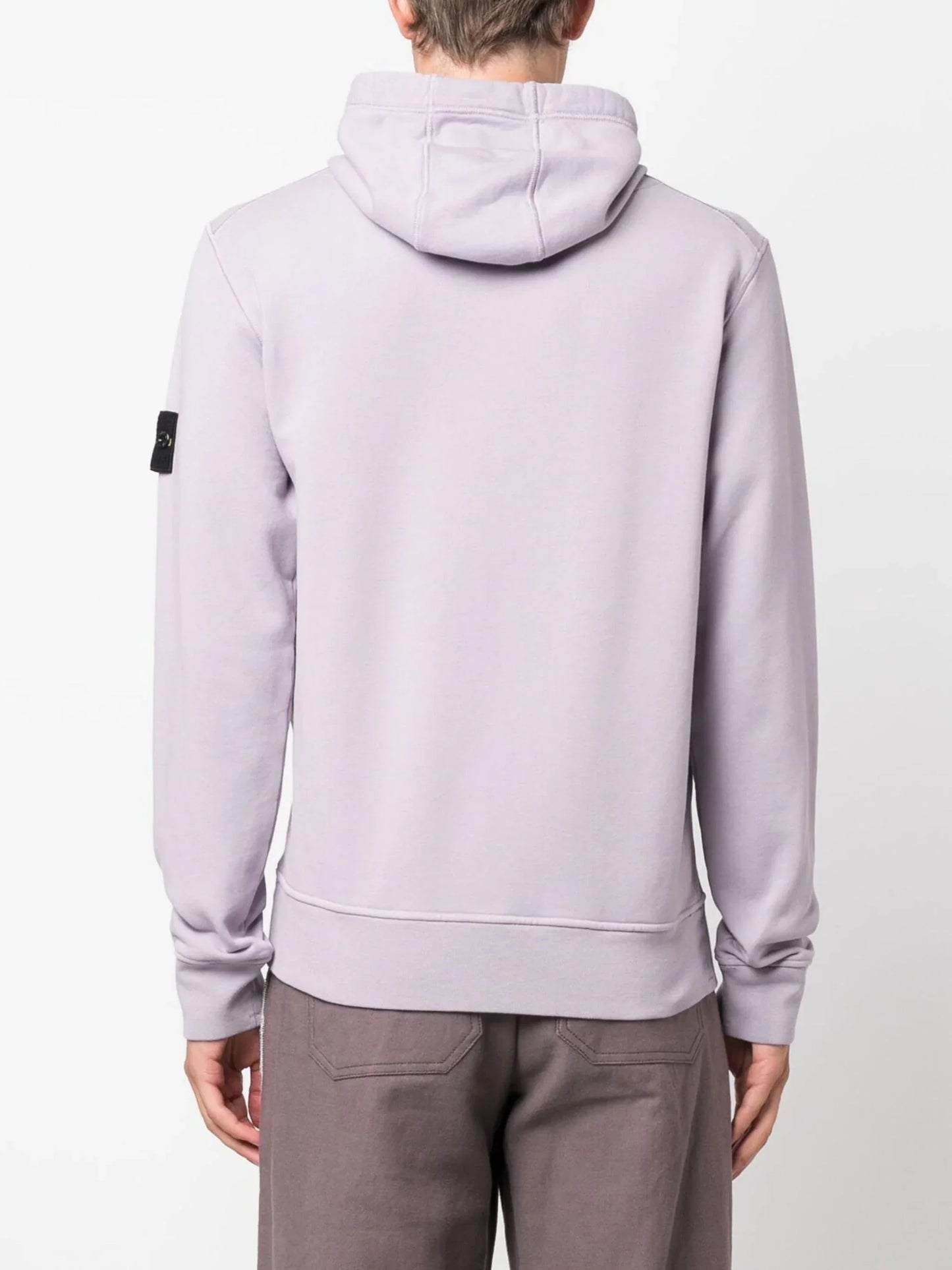 logo patch cotton hoodie by stone island - bottegalusso: premier destination for modern luxury menswear