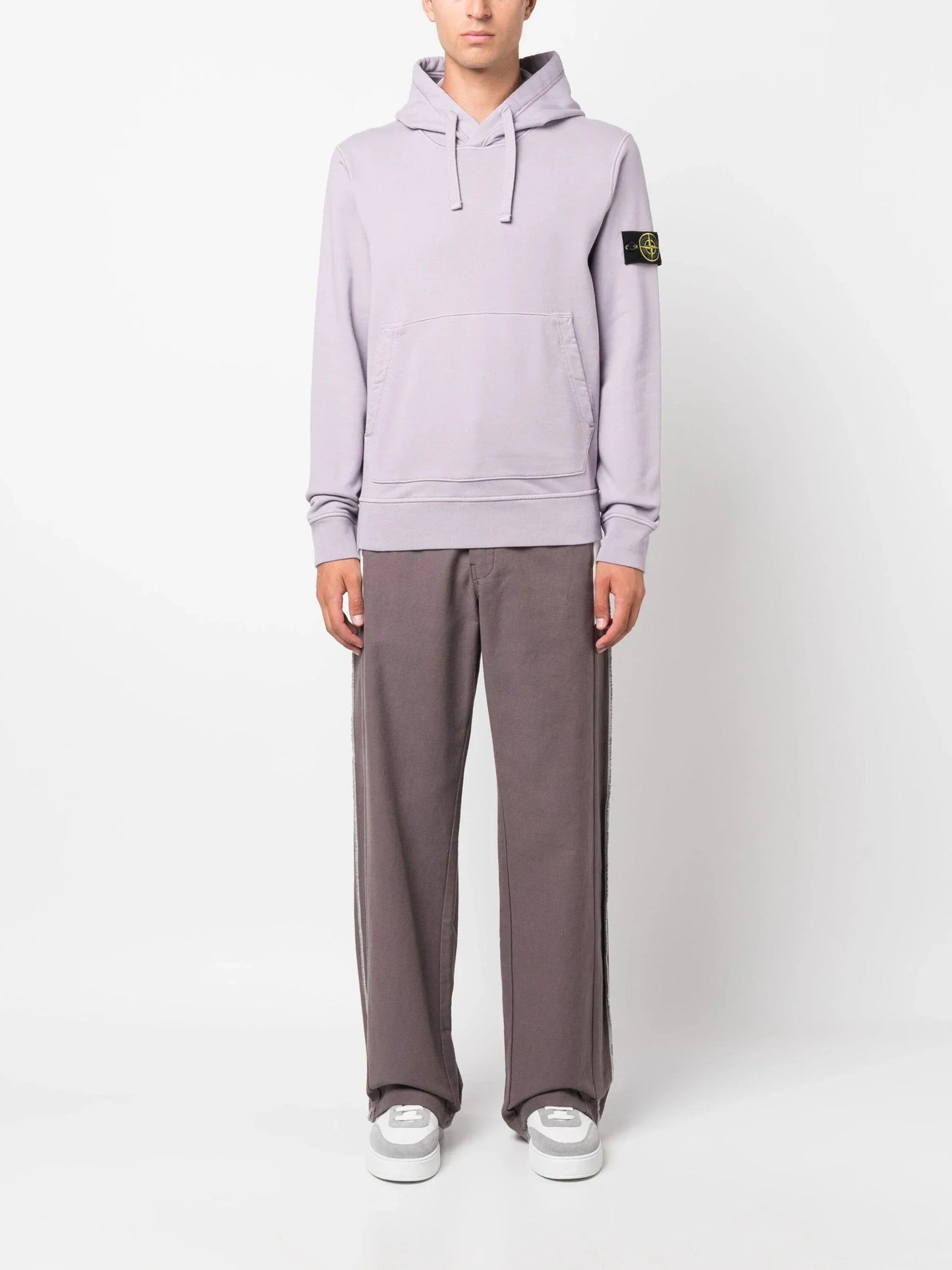 logo patch cotton hoodie by stone island - bottegalusso: premier destination for modern luxury menswear