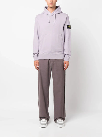 Logo Patch Cotton Hoodie by Stone Island - bottegalusso: Premier Destination for Modern Luxury Menswear