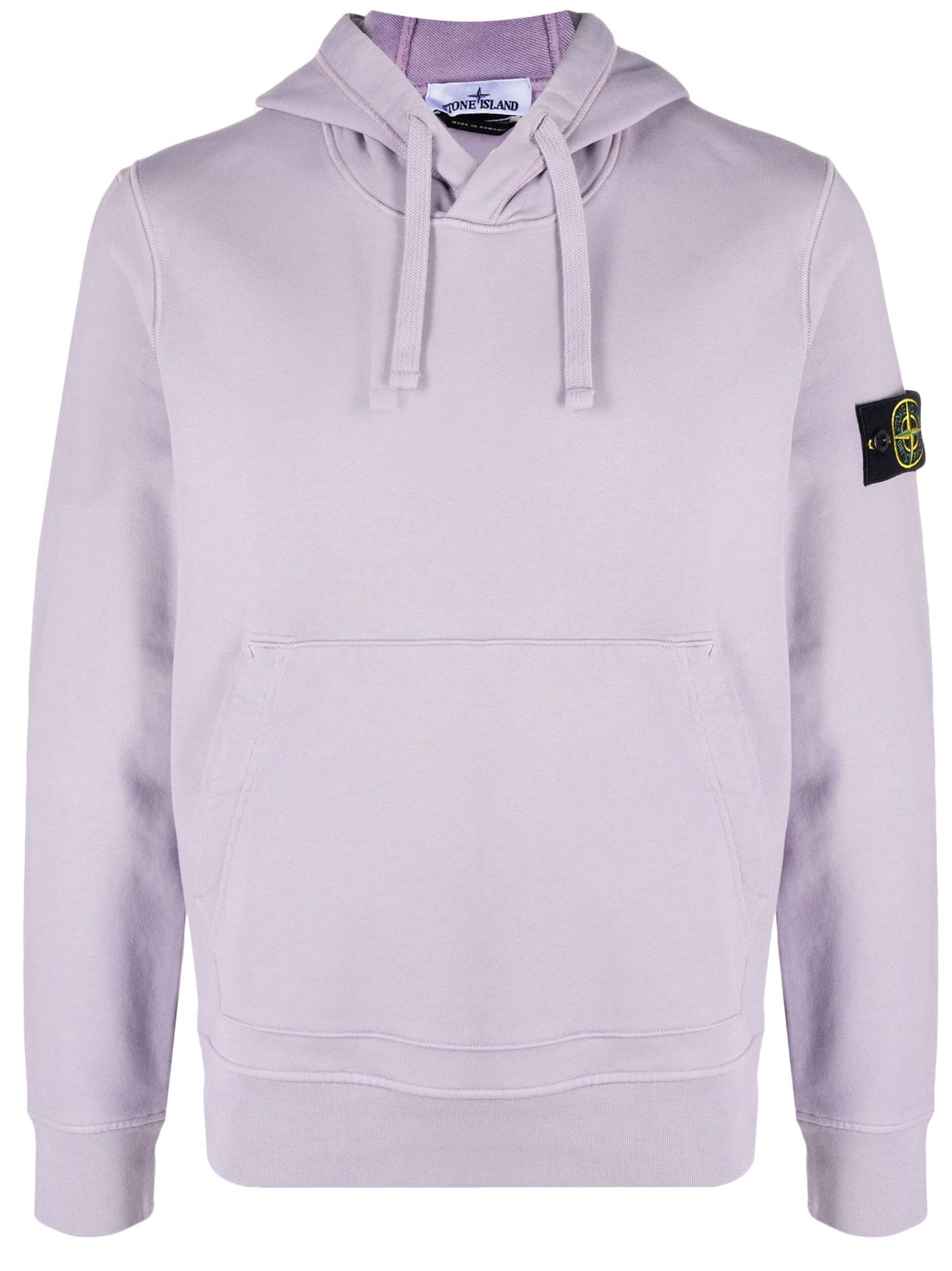 logo patch cotton hoodie by stone island - bottegalusso: premier destination for modern luxury menswear