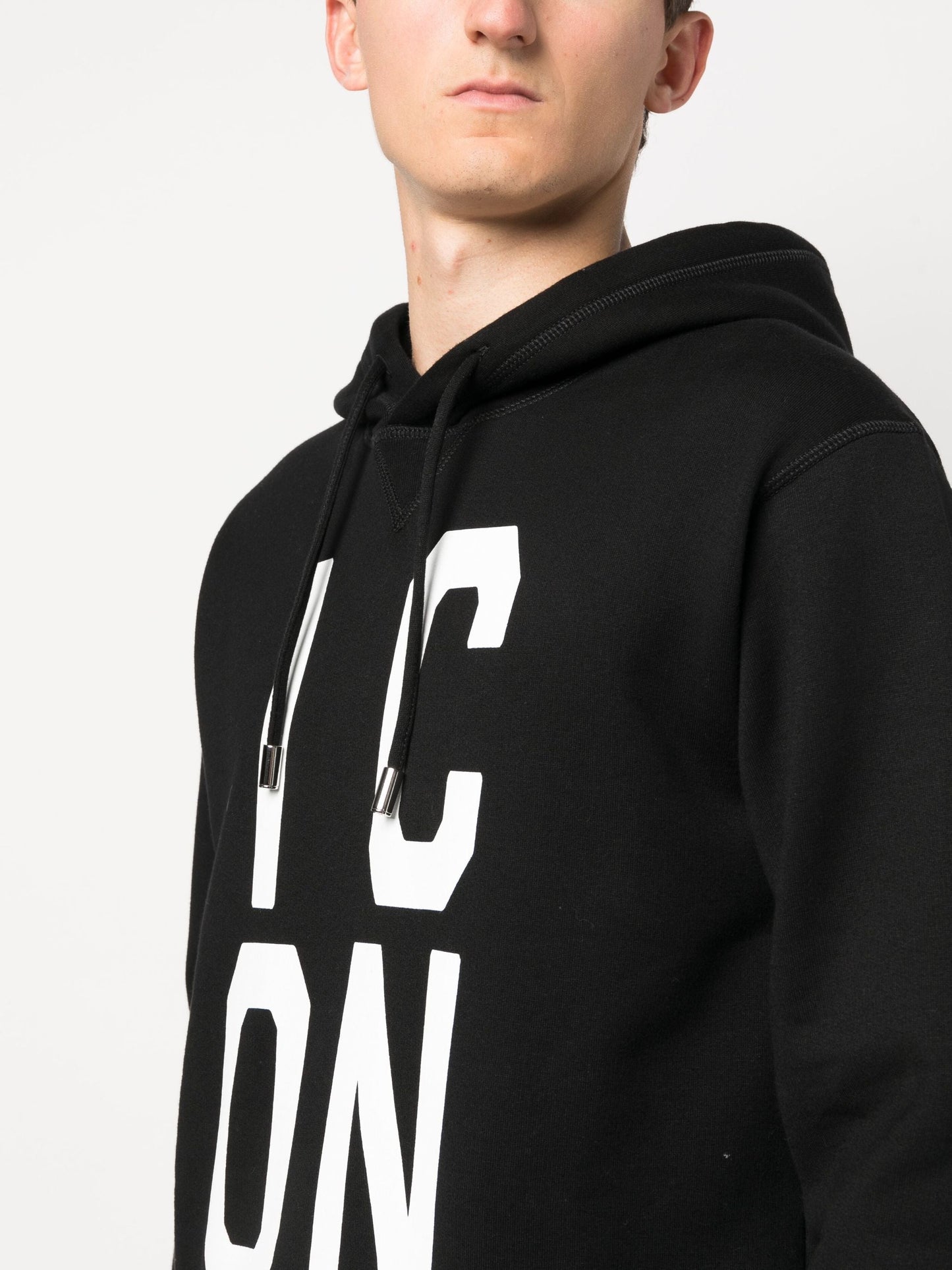 icon print cotton hoodie by dsquared2 - bottegalusso: premier destination for modern luxury menswear