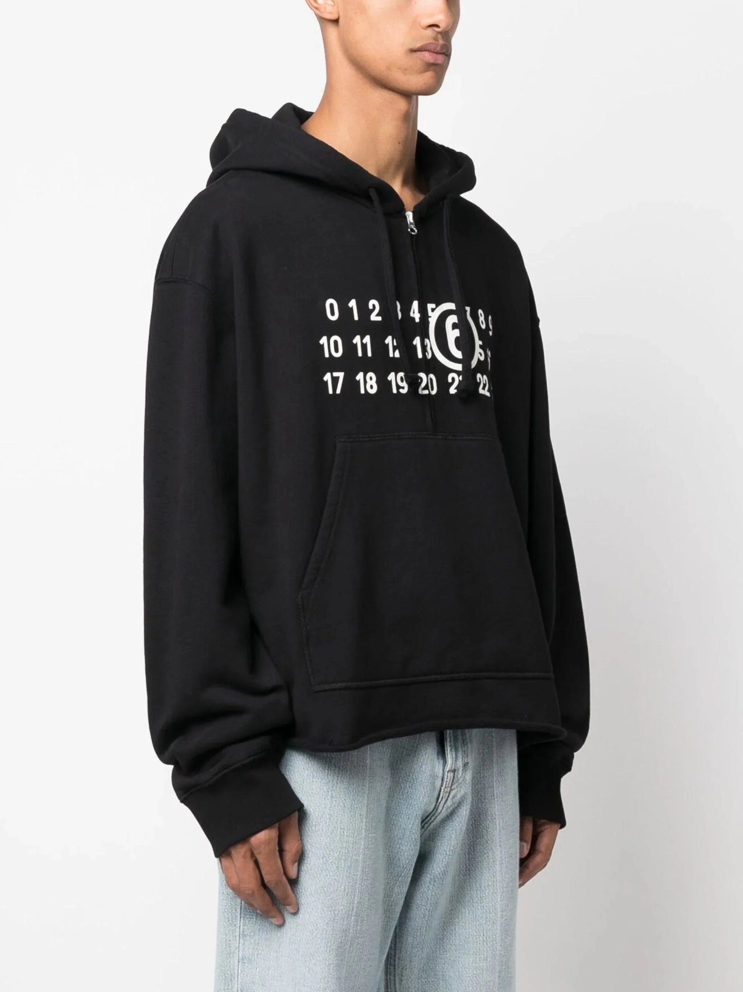 logo print half zip hoodie by mm6 maison margiela - bottegalusso: premier destination for modern luxury menswear