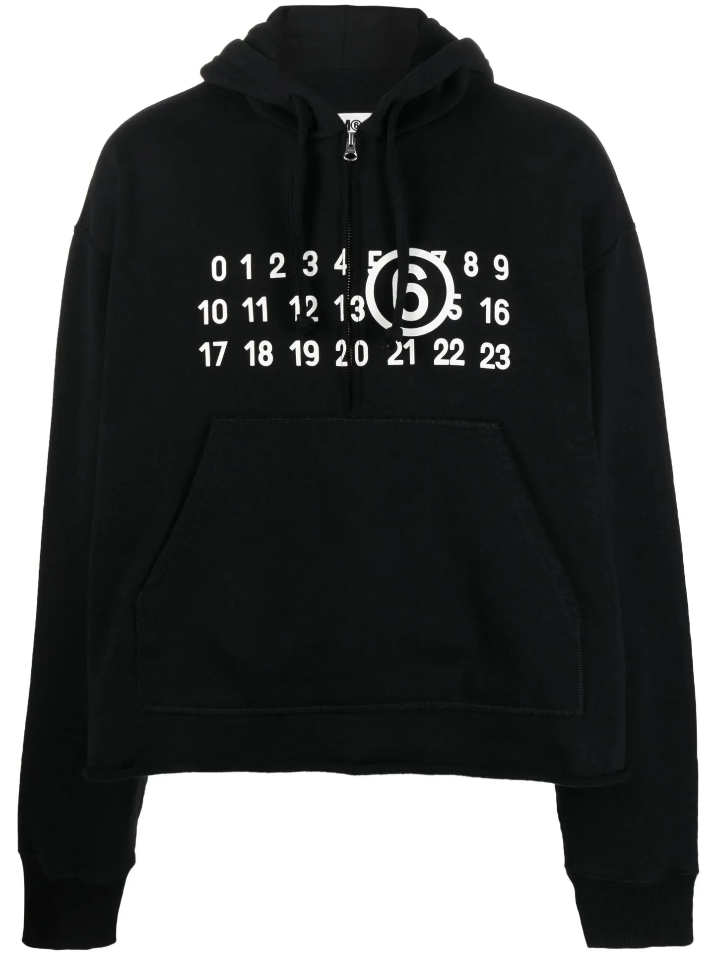 logo print half zip hoodie by mm6 maison margiela - bottegalusso: premier destination for modern luxury menswear