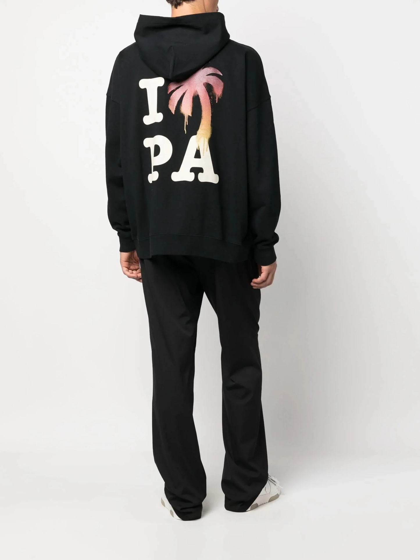 i love pa print cotton hoodie by palm angels - bottegalusso: premier destination for modern luxury menswear