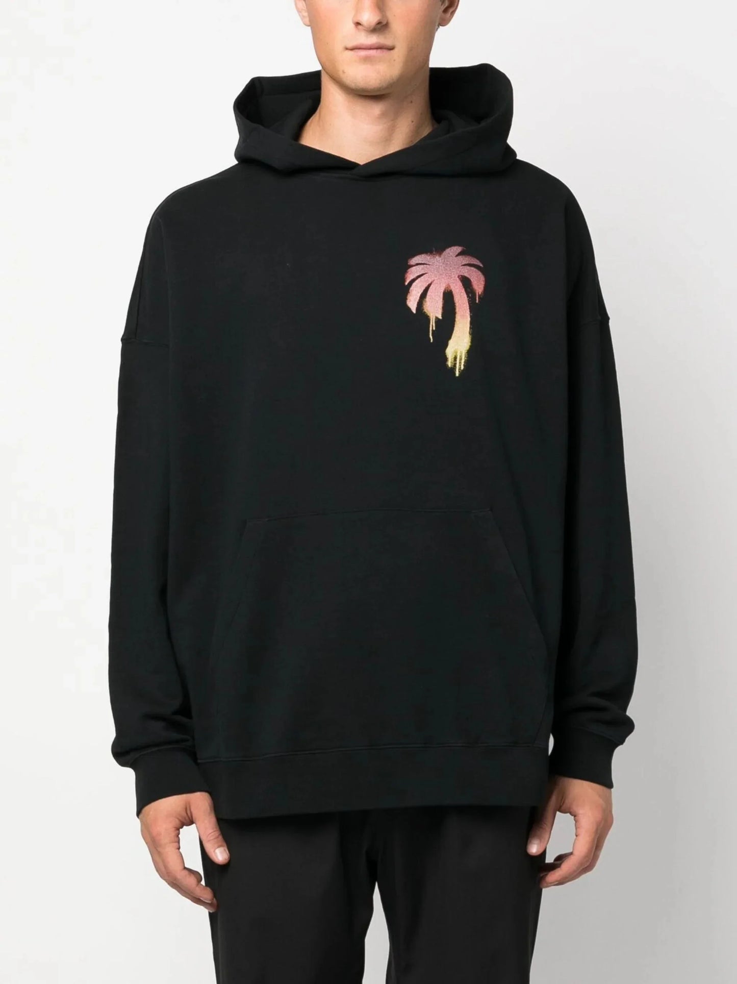 i love pa print cotton hoodie by palm angels - bottegalusso: premier destination for modern luxury menswear