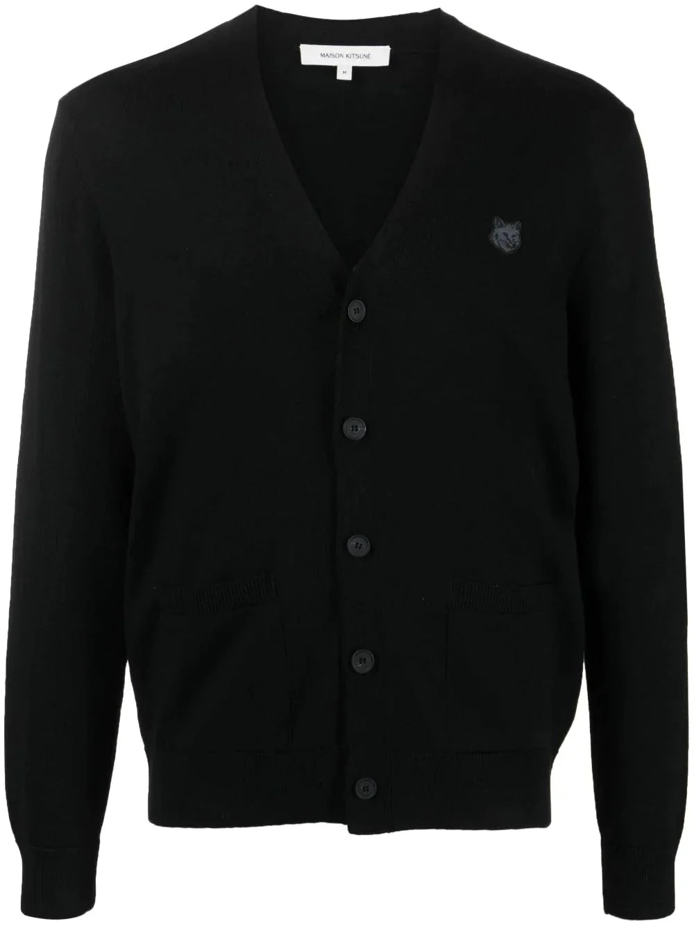 v-neck wool cardigan by maison kitsuné - bottegalusso: premier destination for modern luxury menswear