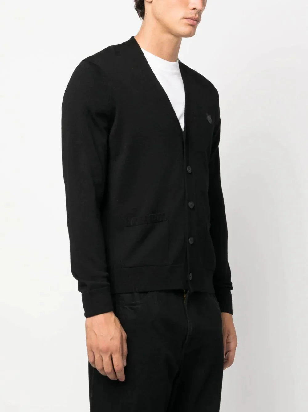 v-neck wool cardigan by maison kitsuné - bottegalusso: premier destination for modern luxury menswear