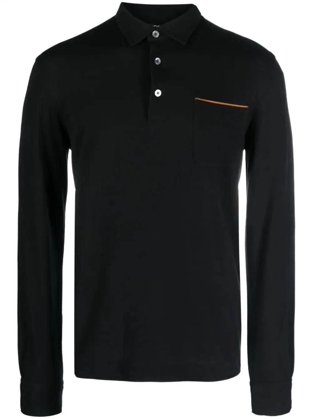 long sleeve cotton polo shirt by zegna - bottegalusso: premier destination for modern luxury menswear