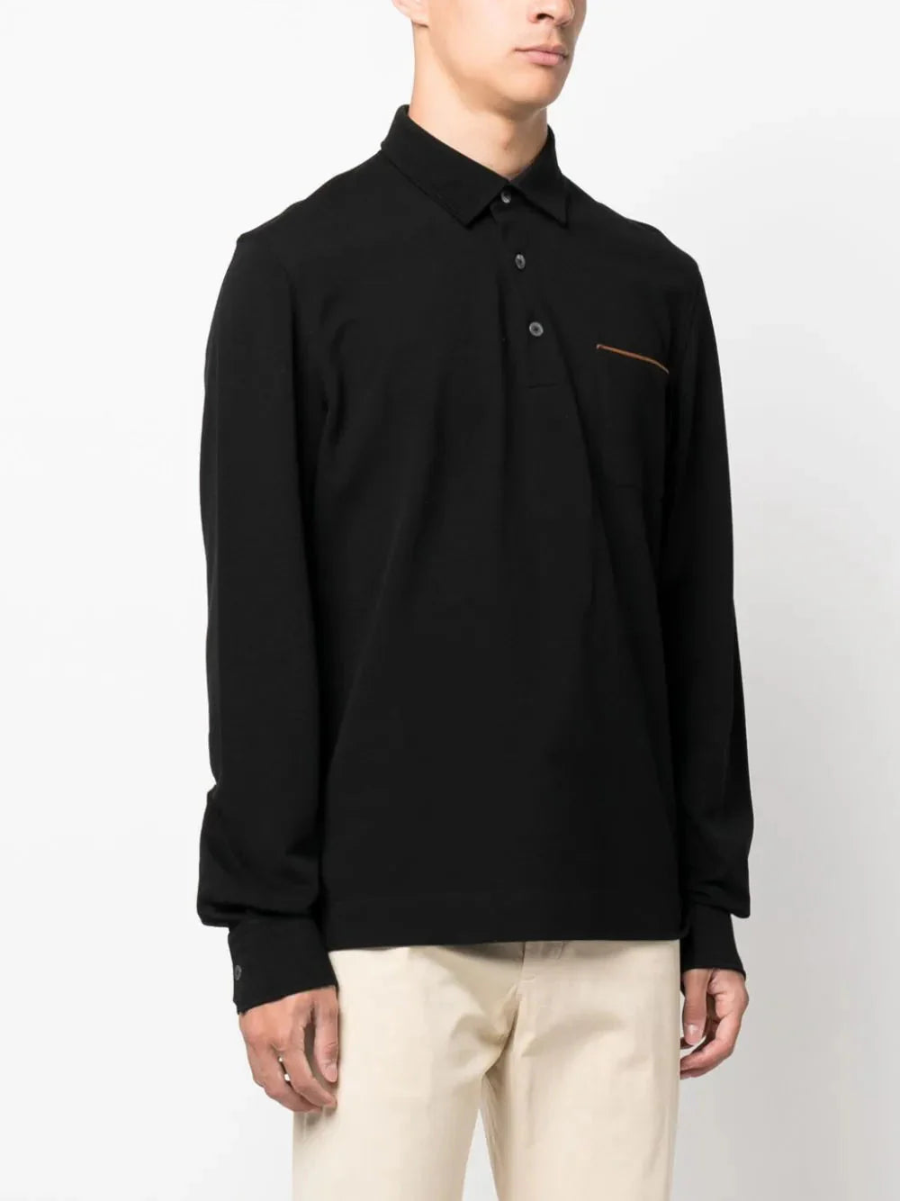 long sleeve cotton polo shirt by zegna - bottegalusso: premier destination for modern luxury menswear