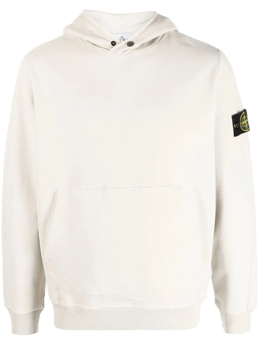 Logo Patch Cotton Hoodie by Stone Island - bottegalusso: Premier Destination for Modern Luxury Menswear