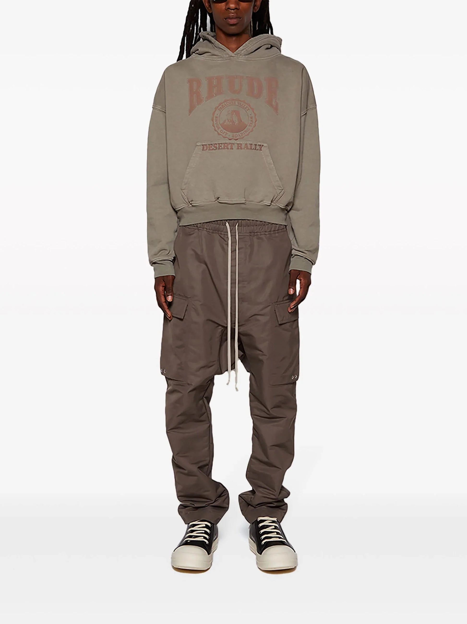 Desert Valley Logo Appliqué Cotton Hoodie by Rhude - bottegalusso: Premier Destination for Modern Luxury Menswear