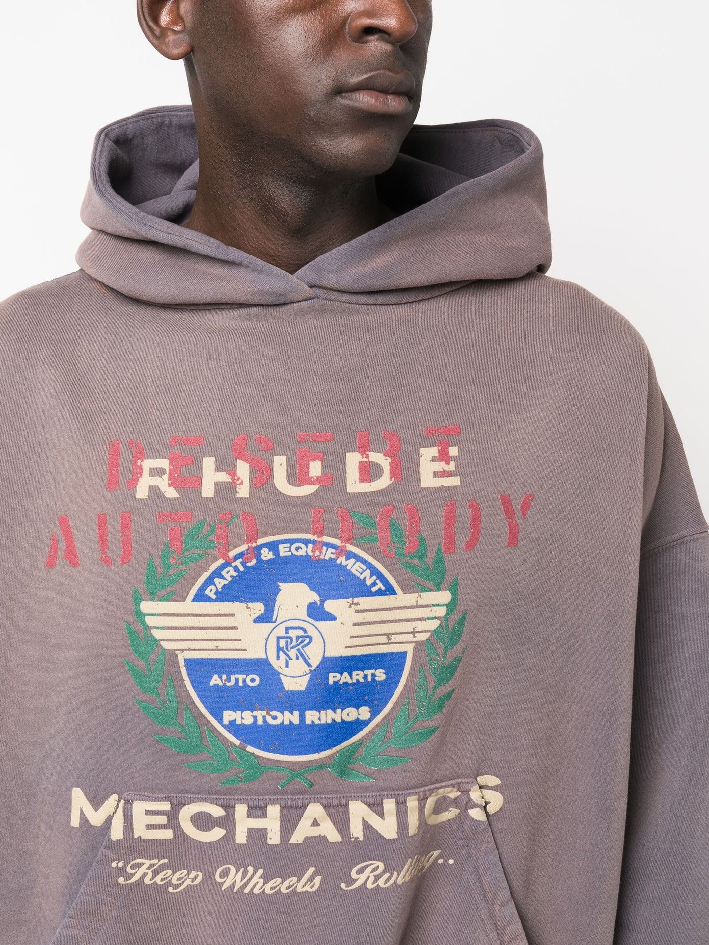 desert logo print cotton hoodie by rhude - bottegalusso: premier destination for modern luxury menswear