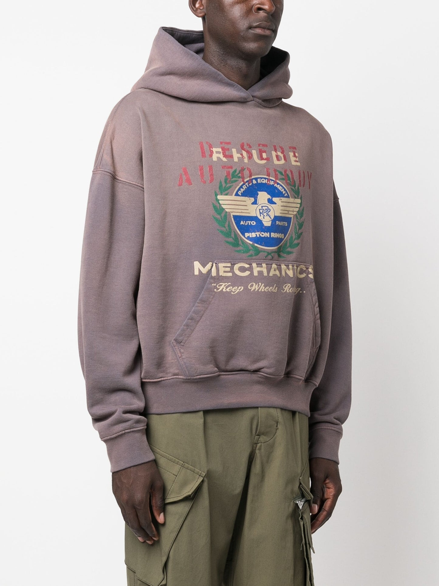 desert logo print cotton hoodie by rhude - bottegalusso: premier destination for modern luxury menswear