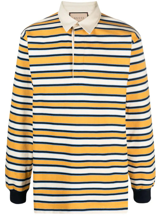 Logo Print Striped Polo Shirt by Gucci - bottegalusso: Premier Destination for Modern Luxury Menswear