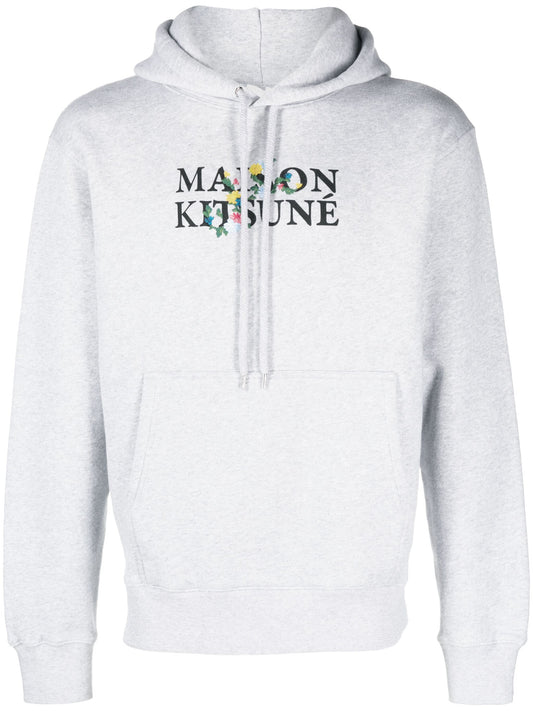 Logo Print Drawstring Cotton Hoodie by Maison Kitsuné - bottegalusso: Premier Destination for Modern Luxury Menswear