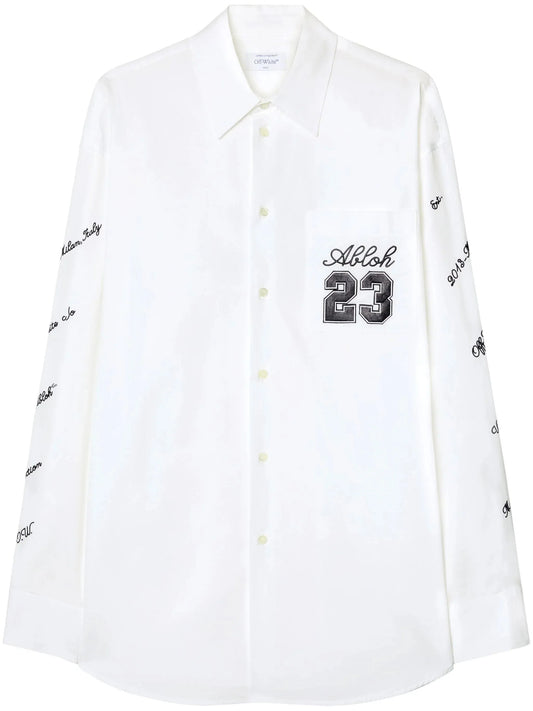 Logo Embroidered Cotton Shirt