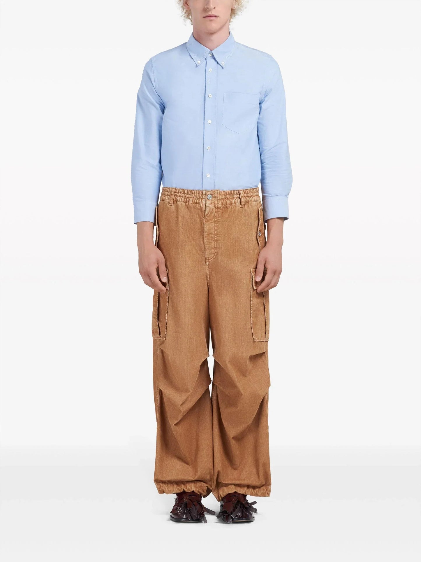 draped detail cargo pants by marni - bottegalusso: premier destination for modern luxury menswear