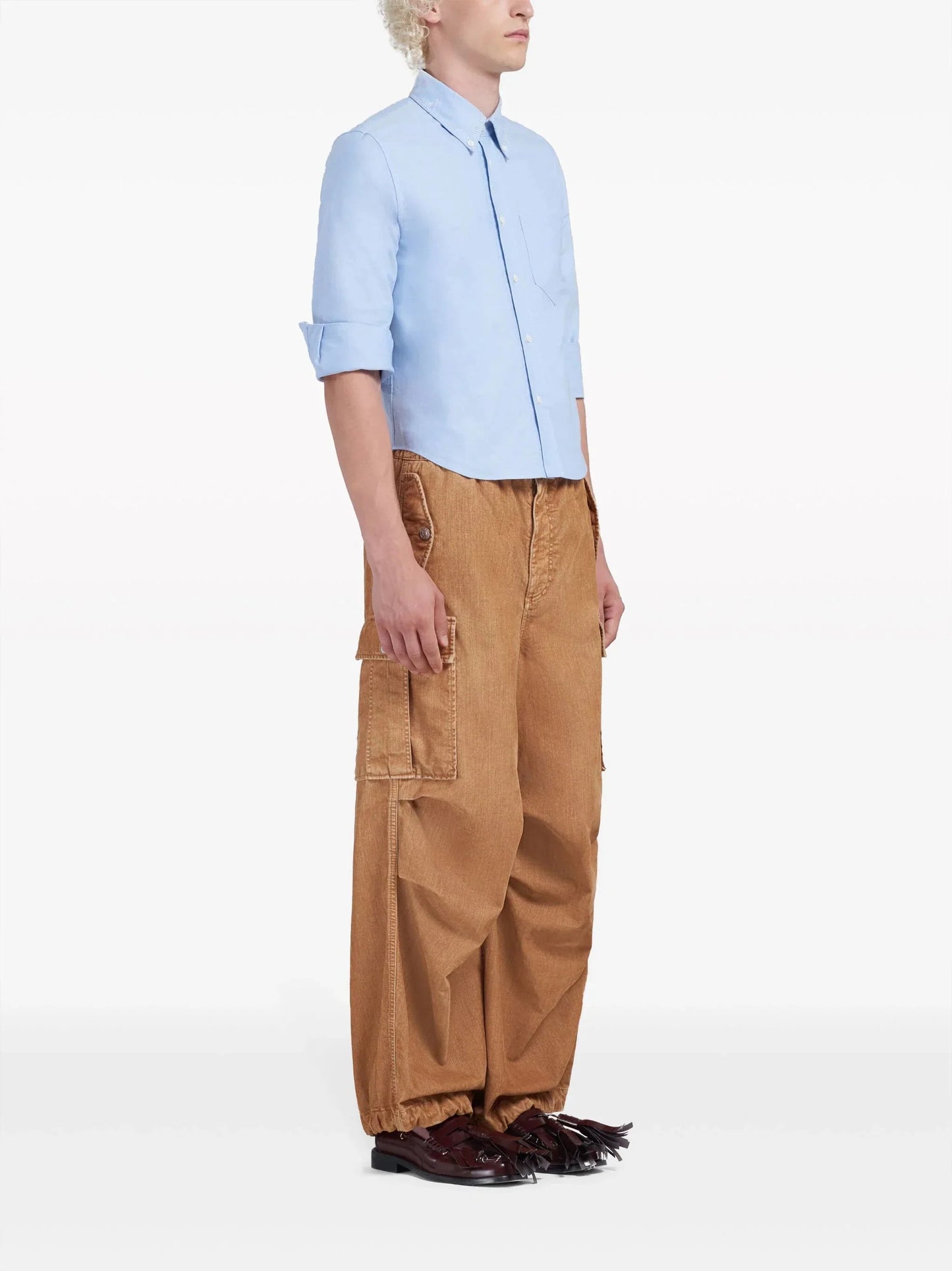 draped detail cargo pants by marni - bottegalusso: premier destination for modern luxury menswear