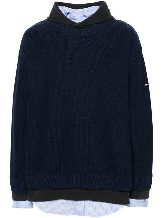 Layered Logo Appliqué Jumper by Balenciaga - bottegalusso: Premier Destination for Modern Luxury Menswear